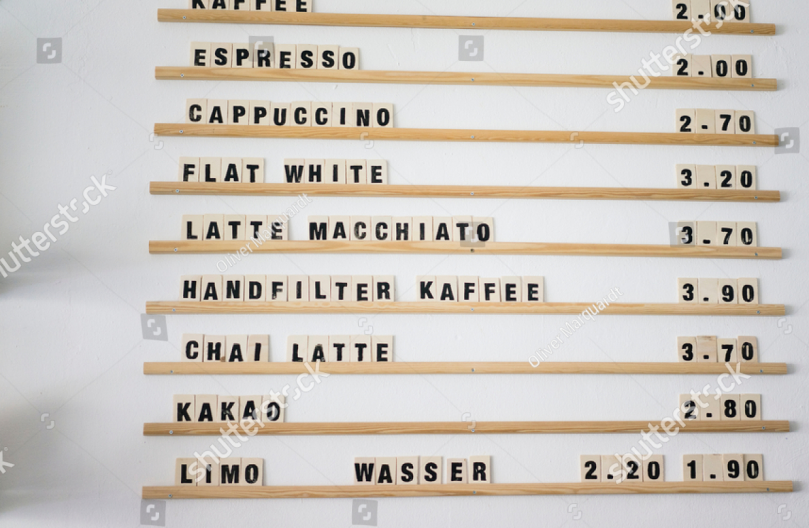 Pricing of the cafe